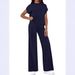Women's Casual Lounge Set – Stylish Short Sleeve Top & Loose Pants Outfit (Black/Navy/Blue/Beige/Burgundy/Green, S-XXL)_ecoleips.com
