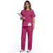 Women's Clothing Surgical Gowns, Hand Washing Clothes, Operating Room Hand Washing Clothes, Elastic Quick Drying Thin V Neck Contrast Color_ecoleips.com
