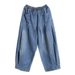 Women's Clothing Spring And Autumn New Loose Large Size Jeans For Women Retro Art White Mopping Casual Baggy Pants Bloomers Trend_ecoleips.com