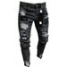 New European And American Men's Hip-hop Slim-fit Ripped Skinny WISH Badge Plus-size Jeans New Women's Style_ecoleips.com