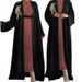 Muslim Dress Women Set Elegant Sleeveless Dress With Floral Embroidered Long Cardigan – Minimalist Modest Two-Piece Set For Office & Occasions_ecoleips.com