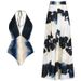 Swimwear New Deep V Backless Printed One Piece Swimsuit Set Women Global Selected Swimwear_ecoleips.com