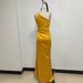Women's Clothing Backless satin pleated suspender long skirt slim figure showing skirt dress sexy small dress seaside vacation women_ecoleips.com