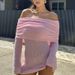 Best Selling Off Shoulder Large Lapel Sexy Hollowed Out Long Sleeved Vacation Short Dress Beach Sun Protection Dress_ecoleips.com