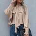 Women's Clothing High Neck Bow Tie Puff Long Sleeve Women's Top Style Loose Fit Versatile Clothing Best Seller_ecoleips.com