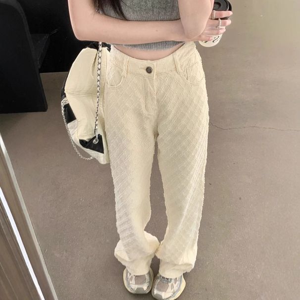 ng2510292 Ng2510292 Ng2510292 Heavy Jacquard Jeans For Women, 2025 New Model, Ins-style Design, Slimming Straight-, Versatile_ecoleips.com