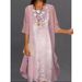 2026 Europe And The United States Summer Women's Casual Dress Two-piece Floral Print Round Collar Repair Maxi_ecoleips.com