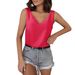 In Stock European And American Sty Solid Color Satin Vest V-neck Casual Camiso Sevess Shirt Summer Basic_ecoleips.com