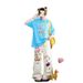 Women's Clothing Summer Design Sense Cartoon Print High Waist Loose Slim Straight Floor Mopping Pants_ecoleips.com