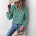 NewEuropean And American Cross-border Women's Printed Pleated Collar Lantern Sleeve French Elegant Blouse Top_ecoleips.com