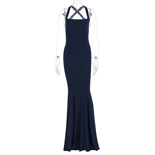 Women's Solid Color Sexy Slim Waist Cinched Backless Bodycon Dress For Evening Party Dating Summer Casual Formal Wear_ecoleips.com