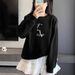New Autumn And Winter American-style Niche Cat Print Design, Fashionable, Versatile, High-end, Casual, Loose-fitting_ecoleips.com