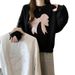 Foreign Trade Real Shot Cotton Round Neck Hoodless Sweatshirt For Women, Thin Spring And Autumn Loose Fit Plus Size_ecoleips.com