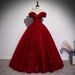 Scarlet Off-Shoulder Ball Gown – Elegant Corset-Back Prom Dress For Hosts, Pageants & Black Tie Events (Stretch Polyester, XS-XXXL)_ecoleips.com