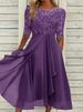 Women's Clothing Dress Chiffon Splicing Lace Hollow Long Skirt Bridesmaid Evening Dress Women's Clothing_ecoleips.com