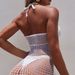 Aria Basics Yue Die European And American Lingerie, Sexy Halter Neck Fishnet See-through Bodycon Dress, Hollow-out Cross-border_ecoleips.com