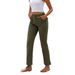 Military Green High-Waisted Wide Leg Straight Casual Cargo Jeans Stretch Denim Fashionable European American Style_ecoleips.com