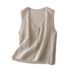 Women's Clothing Cotton And Linen Retro Vest 2020 Spring Loose Vest Knitted Linen Outer Wear Embroidered Vest_ecoleips.com