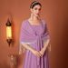 Modest Abaya Dress/Muslim Dress Women Elegant Evening Dress With Starry Sequins & Silver Thread Fringe – Two-Piece Style Long Robe In Pink-Purple_ecoleips.com
