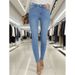 Women's High-Waisted Stretchy Skinny Jeans Tummy Control Hip Lift Loose Soft Sexy Denim_ecoleips.com