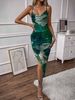 Women's Clothing Sleeveless Tie Dye Sling Print Seaside Vacation Mesh Dress_ecoleips.com