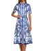 Spring Fashion: Retro Courtly Style Dress With Slimming Waistline, Versatile Short-Sleeved Print_ecoleips.com