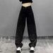 Women's Clothing High-Waisted Slimming Rhinestone Jeans Wide Leg Floor-Length Pants Loose Fit Versatile Straight Leg For Women Spring/Autumn_ecoleips.com
