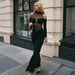 Women's Solid Color Round Neck Mesh Splicing Slim Dress Long Sleeve Fashion Autumn New European American Style_ecoleips.com