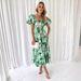 European And American Platform Spring Summer New Hot-Selling Off-Shoulder Printed Puff Sleeve Dress For_ecoleips.com