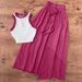Women's Clothing Printed Sleeveless Top & A-Line Skirt Set – Stylish Office Wear, Polyester Blend_ecoleips.com