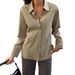 Women's Clothing Women's Draped Lapel Long Sleeve Shirt Top Old Money Style Spring Summer Fashion For Formal & Casual_ecoleips.com