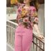 Women's Autumn Fashion Printed Wide Leg Pants Two Piece Set Cross Border Foreign Trade for European And American Markets_ecoleips.com