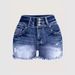 Women's Clothing Summer New Fashion Ripped Raw Edge Washed Denim Shorts Women's Pants_ecoleips.com