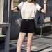 2025s High Waist Black Denim Shorts For Women, Summer Student Style, Rolled Hem, Loose Fit, Slimming A-Line Straight Hot_ecoleips.com