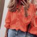 Women's Long Sleeve Ruffled Blouse Spring Summer European American Style Solid Color Top For Ladies_ecoleips.com