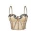 Sparkling Mesh Corset Top With Rhinestones - Sexy Bustier Lace Bralette For Women, Adjustable Straps, Bodycon Fit, Stage & Party Wear_ecoleips.com