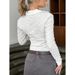 Niche White V-Neck Shirt Women's French Style Hot Girl's Tight Waist Short Lap High-End Women's Top_ecoleips.com