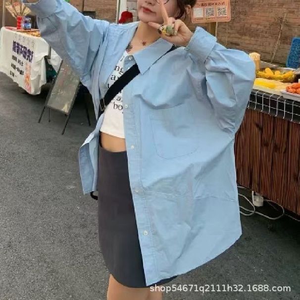 French-style White Long-sleeve W, New Spring/summer Pure Cotton Casual Design Top, Sun-protective Shirt Jacket For_ecoleips.com