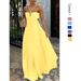 Women's Clothing Solid Color Tube Top Pleated Sleeveless Suspender Dress_ecoleips.com