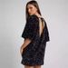 2025 Spring/Summer New Women's Fashion Mid-Length Asymmetrical Shoulder Sequin Dress Gown_ecoleips.com