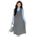 Autumn New Korean Fashion Gray Three-Dimensional Bow Wool Maternity Dress_ecoleips.com