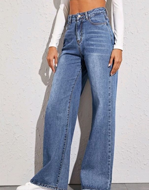 Women's Clothing Hot Style Cat Whiskers Loose High Waist Wide Leg Jeans For Women_ecoleips.com