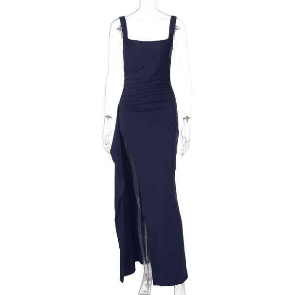 European And American INS-style Women's Evening Gown Long Dress 2025 Summer Fashion Sexy Strapless Backless High-slit Dress_ecoleips.com