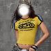 Summer European American Cross-border Street Style Trendy Short Crop Top With Motorcycle Print, Sweet And Cool Retro_ecoleips.com