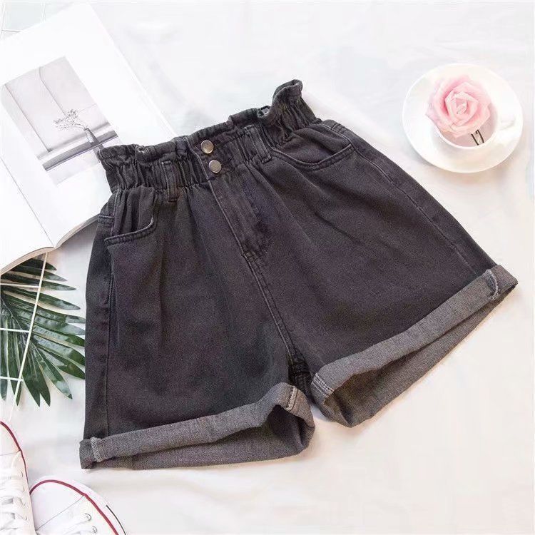Women's Clothing Thigh Thick Denim Shorts For Women Large Size Fat Mm Elastic Waist Slim Loose Wide Leg A Line Hot Pants Trendy Women_ecoleips.com
