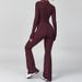 K Zipper Cloud-like Long-sleeved Yoga Bodysuit High-intensity Fitness Exercise One-piece Bodysuit_ecoleips.com