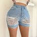 2025 European And American Beaded Chain Summer Outfit, Distressed Cross-border Hot Pants, Women's Handmade High-Waisted_ecoleips.com