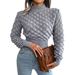 Ins Style 2025 Autumn Winter Three-Dimensional Rhombus Long Sleeve Cropped Knitted Sweater Women's Fashion_ecoleips.com