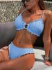 Classic Women's Lace Bikini Set European American Style Elegant Simple Summer Swimsuit Beachwear Wire-Free Chest Pad G513R_ecoleips.com