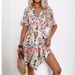 European American Cross-border 2026 New Floral Print V-neck Dress With Ruffle Sleeves, Belt, Loose Hem, And Elegant_ecoleips.com